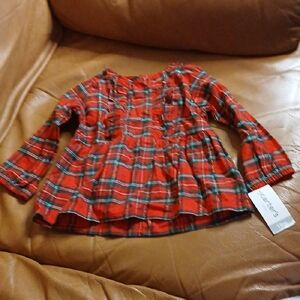Carter's Red and Green Plaid Kids Blouse